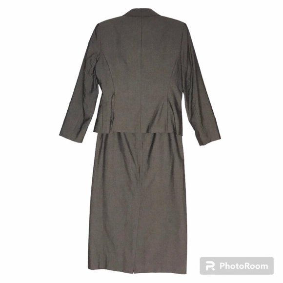 Vintage Steel Gray Long Skirt Suit Set Women’s Size 10 Like New - Picture 2 of 9